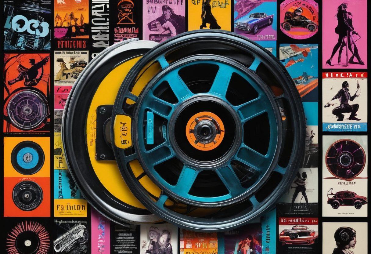 A visually striking collage illustrating the evolution of adult entertainment, featuring images of vintage X-rated film reels, retro magazine covers, and a modern streaming interface on a sleek digital device. Subtle transitions depicting change through the decades, with contrasting styles and colors to represent each era. The background should suggest a blend of past and present, symbolizing the journey through time. Cyberpunk aesthetic. Vibrant colors.